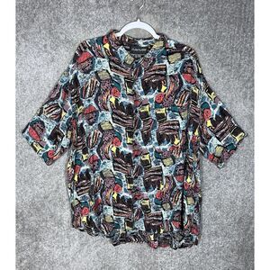 Vintage Sub Studio Shirt Mens Size 3XL Multicolor Abstract Button Up Pocket